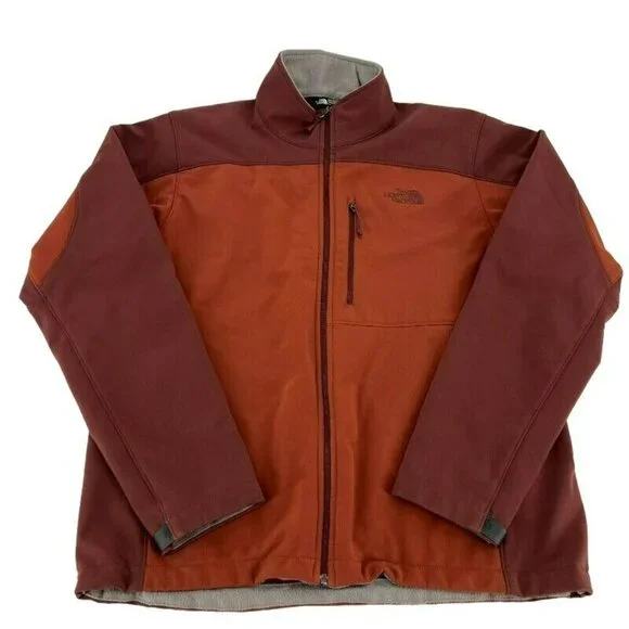 The North Face Apex Rust Red Soft Shell Fleece Lined Full Zip Men's Size Large - Picture 2 of 9